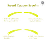 Sword Shape Flat Opaque Sequins 34x5mm - Magenta+Blue+Bright Yellow+Orange