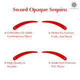 Sword Shape Flat Opaque Sequins 34x5mm - 400 Grams - Orange+Bright Yellow+Pink+Magenta+Sky Blue+Blue+Mehndi Green+Pastel Green