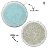 Miyuki Microcut Glass Beads Luster 1mm, Sky Blue+Silver, 200 Grams