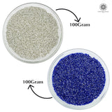 Miyuki Microcut Glass Beads Luster 1mm, Royal blue+Silver, 200 Grams