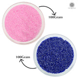 Miyuki Microcut Glass Beads Luster 1mm, Royal blue+Baby pink, 200 Grams