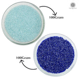 Miyuki Microcut Glass Beads Luster 1mm, Royal blue+Sky blue, 200 Grams
