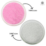 Miyuki Microcut Glass Beads Luster 1mm, Baby pink+White, 200 Grams