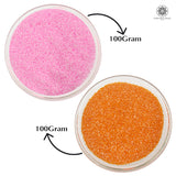 Miyuki Microcut Glass Beads Luster 1mm, Orange+Baby Pink, 200 Grams