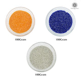 Miyuki Microcut Glass Beads Luster 1mm, Orange+Royal Blue+Silver 450 Grams