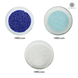 Miyuki Microcut Glass Beads Luster 1mm, White+Royal Blue+Sky Blue, 300 Grams