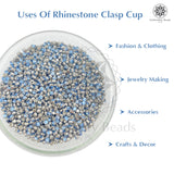 Premium Rhinestone Clasp Cup - 8MM | Sky Blue Diamond