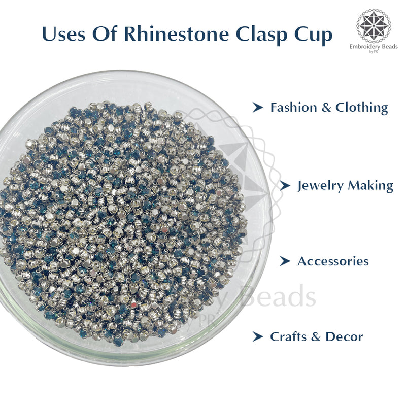 Premium Rhinestone Clasp Cup - 5MM | Dark Blue