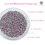 Premium Rhinestone Clasp Cup - 5MM | Rose