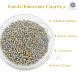 Premium Rhinestone Clasp Cup - 5MM | Golden Amber AB