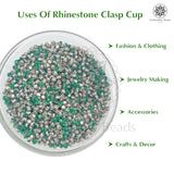 Premium Rhinestone Clasp Cup - 6MM | Emerald