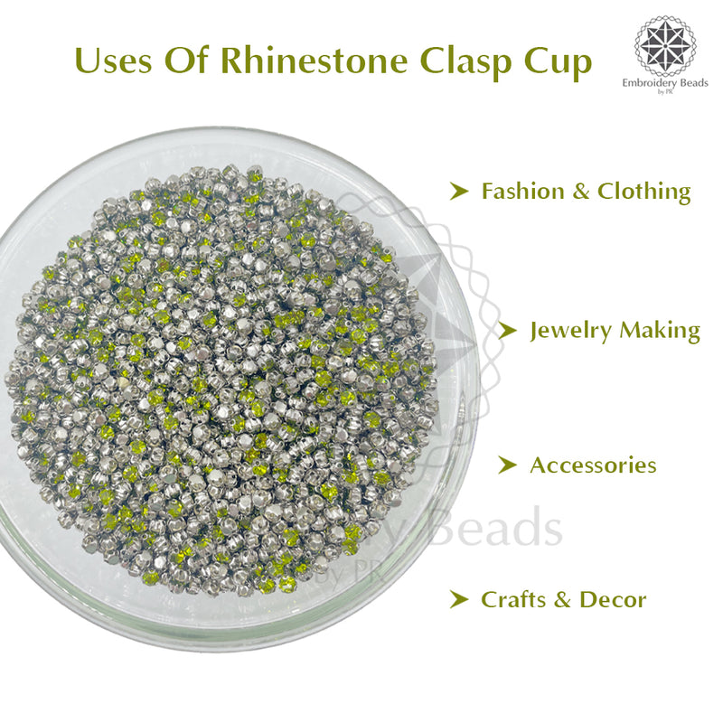 Premium Rhinestone Clasp Cup - 3MM | Light Green