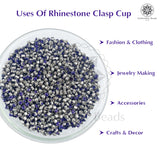 Premium Rhinestone Clasp Cup - 4MM | Purple