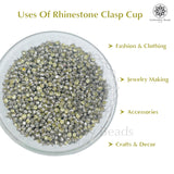 Premium Rhinestone Clasp Cup - 4MM | 	Light Yellow