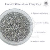 Premium Rhinestone Clasp Cup - 4MM | Silver