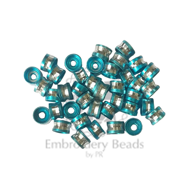 Ring Shape Cylindrical Beads Blue