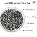 Premium Rhinestone Clasp Cup - 6MM | Black