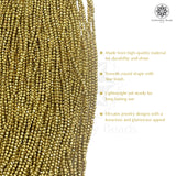 Crystal Bicone Round Beads Line | 2MM | Gold 10 Lines | Per Line Approx 180 Pieces | Total Approx 1800 Pieces