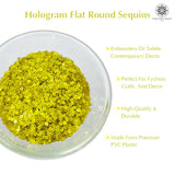 Hologram Flat Round Sequins 3mm - Buttercup