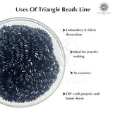 Crystal Bicone Triangle Beads Line | 6MM | Black 7 Lines | Per Line Approx 88 Pieces | Total Approx 616 Pieces