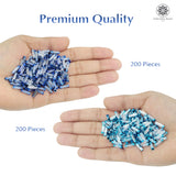 Twisted Metallic Cylinder Shape Beads Mix 10mm, Blue+Dark Blue (400 Pieces) Making Embroidery Craft DIY Work Jewellery