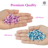 Twisted Metallic Cylinder Shape Beads Mix 10mm, Blue+Pink (400 Pieces) Making Embroidery Craft DIY Work Jewellery