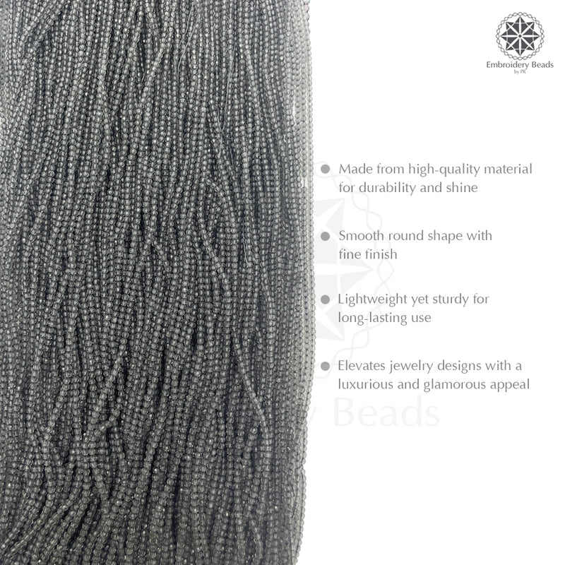 Crystal Bicone Round Beads Line | 2MM | Black Diamond 20 Lines | Per Line Approx 180 Pieces | Total Approx 3600 Pieces