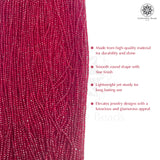 Crystal Bicone Round Beads Line | 2MM | Maroon 20 Lines | Per Line Approx 180 Pieces | Total Approx 3600 Pieces