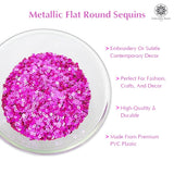 Metallic Flat Round Sequins 3mm - Pink