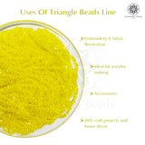 Crystal Bicone Triangle Beads Line | 6MM | Yellow 5 Lines | Per Line Approx 88 Pieces | Total Approx 440 Pieces