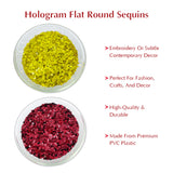 Hologram Flat Round Sequins 3mm, 200 Grams - Buttercup + Dark Red