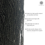 Crystal Bicone Round Beads Line | 2MM | Black 20 Lines | Per Line Approx 180 Pieces | Total Approx 3600 Pieces