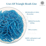 Crystal Bicone Triangle Beads Line | 4MM | Navy Blue 7 Lines | Per Line Approx 120 Pieces | Total Approx 840 Pieces
