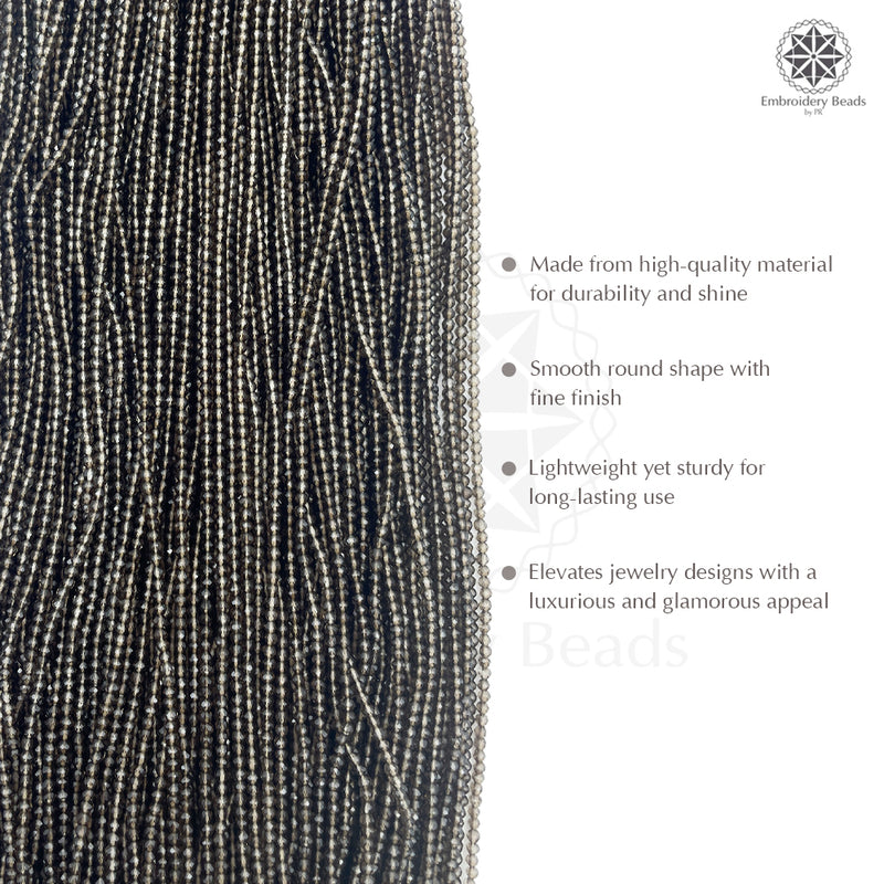 Crystal Bicone Round Beads Line | 2MM | Brown 12 Lines | Per Line Approx 180 Pieces | Total Approx 2160 Pieces
