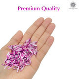 Twisted Metallic Cylinder Shape Beads 10mm, Pink (100 Pieces)