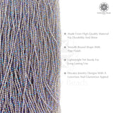 Crystal Bicone Round Beads Line | 2MM | Rainbow Purple Grey 10 Lines | Per Line Approx 180 Pieces | Total Approx 1800 Pieces