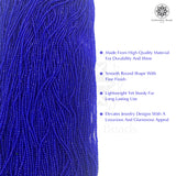 Crystal Bicone Round Beads Line | 2MM | Royal Blue 20 Lines | Per Line Approx 180 Pieces | Total Approx 3600 Pieces