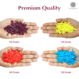 Sword Shape Flat Opaque Sequins 34x5mm - Magenta+Blue+Bright Yellow+Orange
