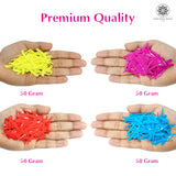 Sword Shape Flat Opaque Sequins 34x5mm - Orange+Sky Blue+Pink+Bright Yellow