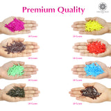 Sword Shape Flat Opaque Sequins 34x5mm - 400 Grams - Orange+Bright Yellow+Coffee+Brown+Mehndi Green+Pastel Green+Sky Blue+Pink