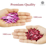 Sword Shape Metallic Sequins 34x5mm, 200 Grams - Hot Pink + Dark Red