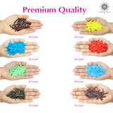 Sword Shape Flat Opaque Sequins 34x5mm - 400 Grams - Coffee+Brown+Mehndi Green+Pastel Green+Sky Blue+Blue+Orange+Bright Yellow