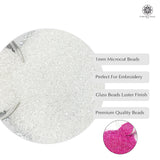 Miyuki Microcut Glass Beads Luster 1mm, Rainbow pink+White, 200 Grams