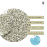 Miyuki Microcut Glass Beads Luster 1mm, Sky Blue+Silver, 200 Grams
