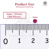 Premium Rhinestone Clasp Cup - 3MM | Red