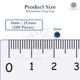 Premium Rhinestone Clasp Cup - 3MM | Dark Blue