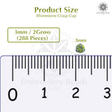 Premium Rhinestone Clasp Cup - 3MM | Light Green