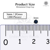 Premium Rhinestone Clasp Cup - 3MM | Black