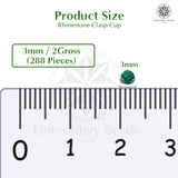 Premium Rhinestone Clasp Cup - 3MM | Emerald