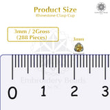 Premium Rhinestone Clasp Cup - 3MM | Golden Amber AB